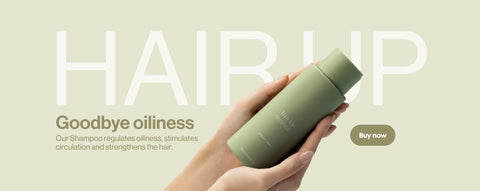 Home Page Banner for Desktop featuring Hair Up Anti-Hair Loss Shampoo and highlighting its benefits.