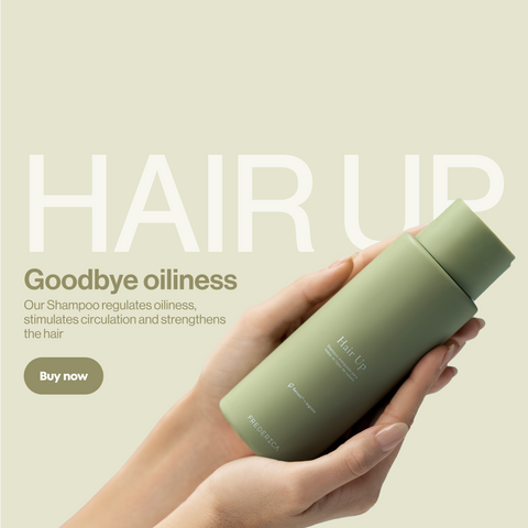 Home Page Banner for Mobile featuring Hair Up Anti-Hair Loss Shampoo and highlighting its benefits.