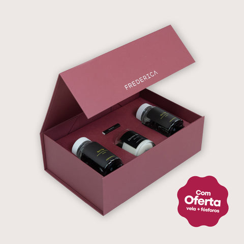 Coffret Edição Limitada de São Valentim com duas embalagens de gomas para Performance Masculina e oferta de Vela de Massagem e Fósforos